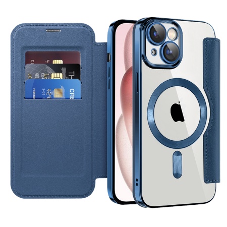 Husa pentru iPhone 15 - Techsuit SmartMag Book Case - Blue