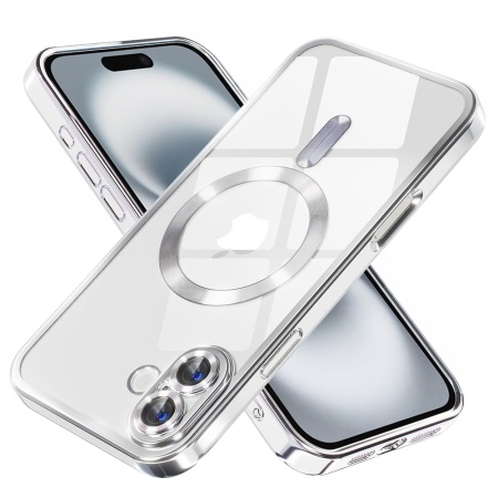 Husa pentru iPhone 16 Plus - Techsuit Luxury Crystal MagSafe - Silver