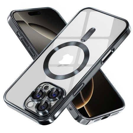 Husa pentru iPhone 16 Pro Max - Techsuit Luxury Crystal MagSafe - Black