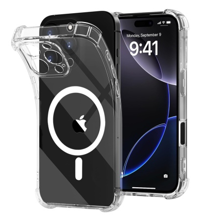 Husa pentru iPhone 16 Pro Max - Techsuit Shockproof Clear Silicone MagSafe - Clear