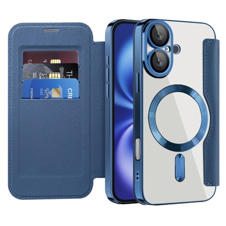 Husa pentru iPhone 16 - Techsuit SmartMag Book Case - Blue