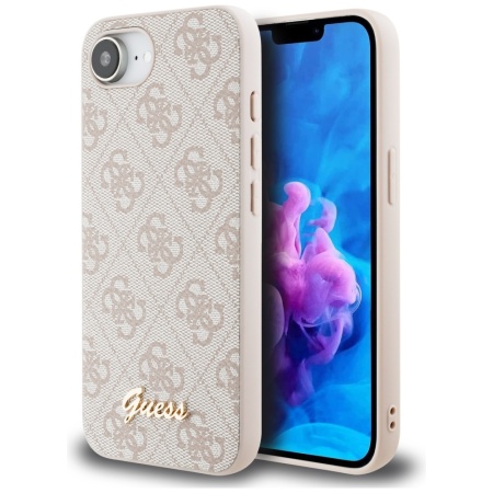 Husa pentru iPhone 16e - Guess Hardcase 4G Script Logo (GUHMPSE4HG4SHP) - Pink