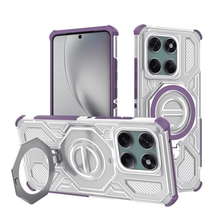 Husa pentru Motorola Edge 60 / Edge 60 Fusion - Techsuit Carbon Shield PRO - Purple Transparent