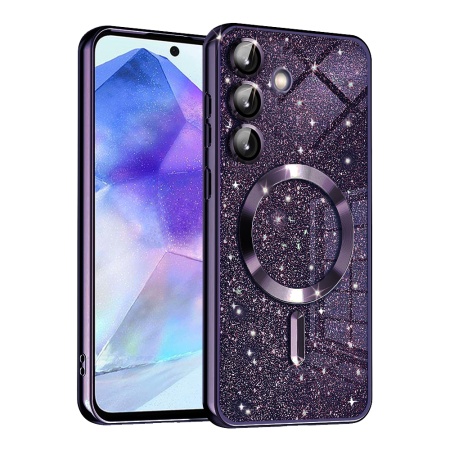 Husa pentru Samsung Galaxy A55 5G - Techsuit Luxury Glitter MagSafe - Deep Purple