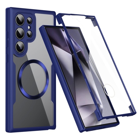 Husa pentru Samsung Galaxy S24 Ultra + Folie - Techsuit ColorVerse 360 MagSafe Series - Blue