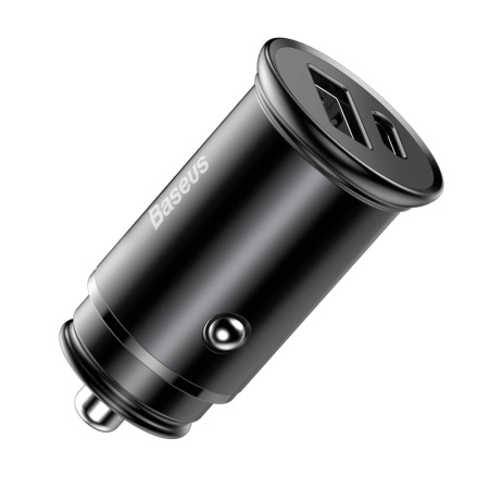 Incarcator Masina Type-C, USB, 30W, Multi Protocol - Baseus Circular Metal (CCALL-BS01) - Black