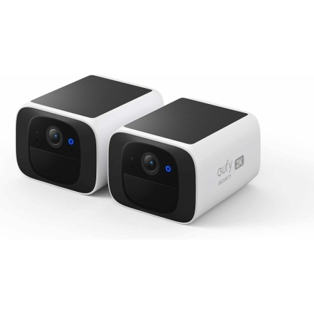 Set 2 Camere de supraveghere eufy SoloCam S220 Wireless Panou Solar Rezolutie 2K 2.4 GHz Wi-Fi IP67 Alb