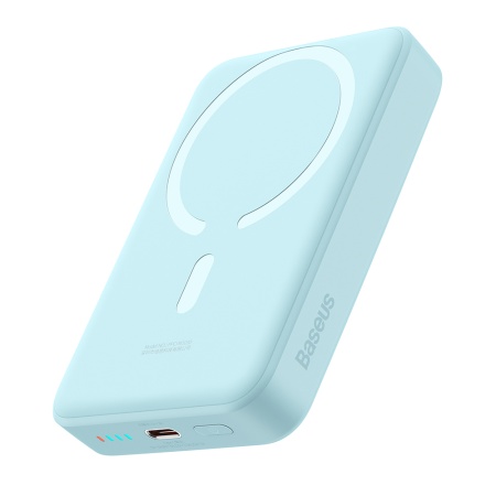 Acumulator extern Baseus Magnetic Mini Wireless Fast Charge 10000mAh 30W albastru + cablu USB-C 30cm