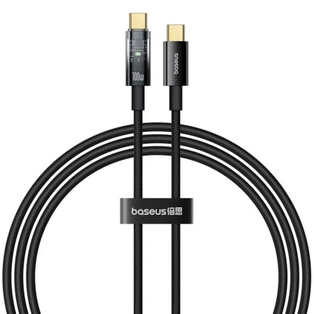 Cablu Type-C, Auto Shutdown, 100W, 2m - Baseus Explorer (P10319704111-00) - Cluster Black