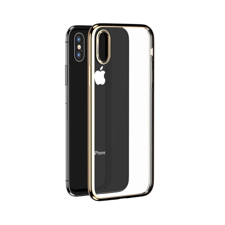 Husa Benks iPhone Xs Max Electroplated Transparent/Auriu