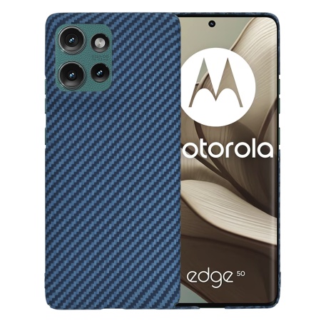 Husa pentru Motorola Edge 50 - Techsuit Carbonite FiberShell - Cyan