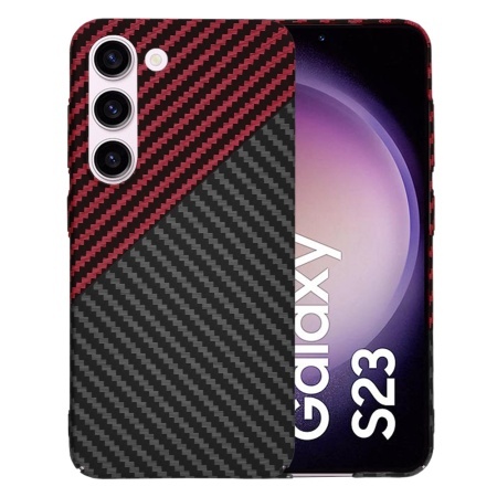 Husa pentru Samsung Galaxy S23 - Techsuit Carbonite FiberShell - Red Vortex
