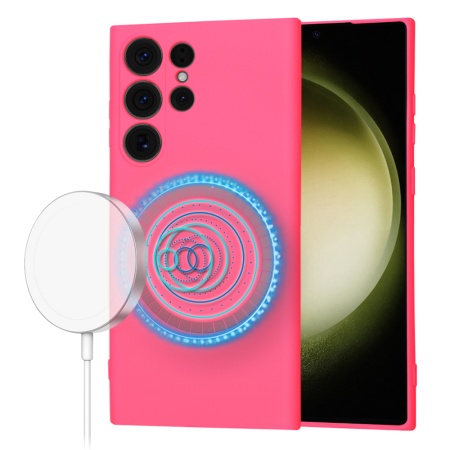 Husa pentru Samsung Galaxy S23 Ultra - Techsuit SoftFlex MagSafe - Hot Pink