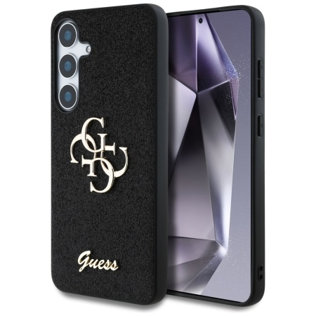 Husa pentru Samsung Galaxy S25 Plus - Guess Glitter Script Big 4G Logo (GUHCS25MHG4SGK) - Black