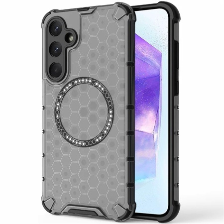 Husa transparenta pentru Samsung Galaxy A55 5G - Techsuit HoneyComb Shield MagSafe - Black