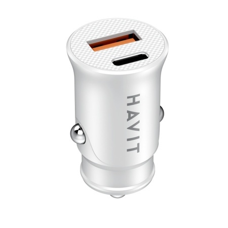 Incarcator pentru Masina, USB, Type-C, PD20W, 3A - Havit (CC2022) - White