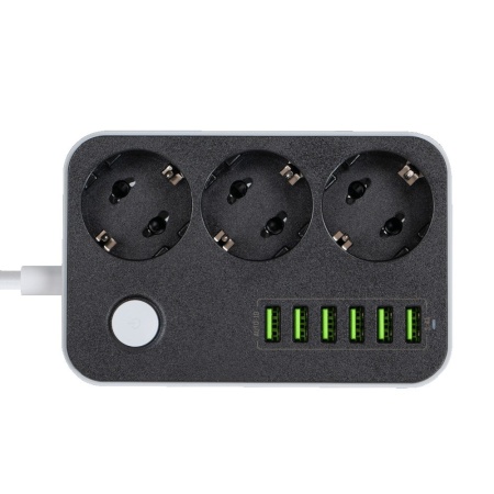 Prelungitor pentru Priza, 6xUSB, Protectie Copii, 1.8m - ColorWay (CW-CHE36B) - White