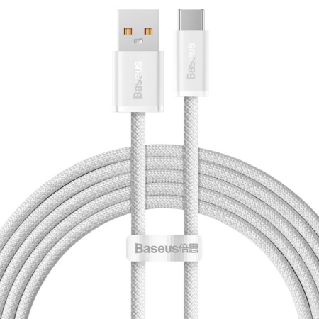 Cablu Baseus Dynamic Fast Charge USB USB-C 100W 2m alb