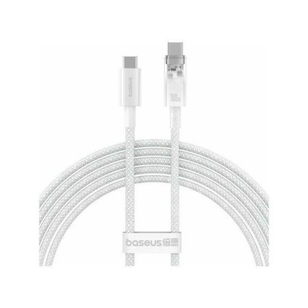 Cablu Baseus Explorer Fast charge Control Temperatura USB-C 100W 2m alb