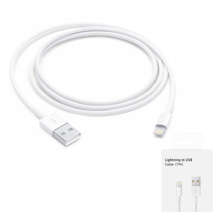 Cablu de Date USB-A la Lightning, 1m - Apple A1480 (MXLY2ZM/A) - White (Blister Packing)