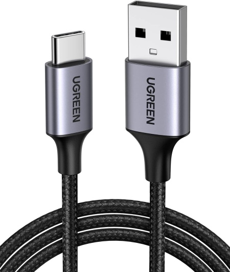 Cablu Ugreen USB-C USB-A 2.0, invelis aluminiu, 1m, Negru