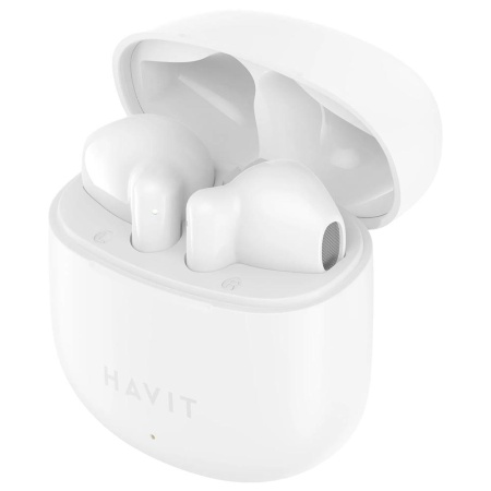 Casti fara Fir Bluetooth 5.3, TWS, USB-C, 300mAh - Havit (TW976) - White