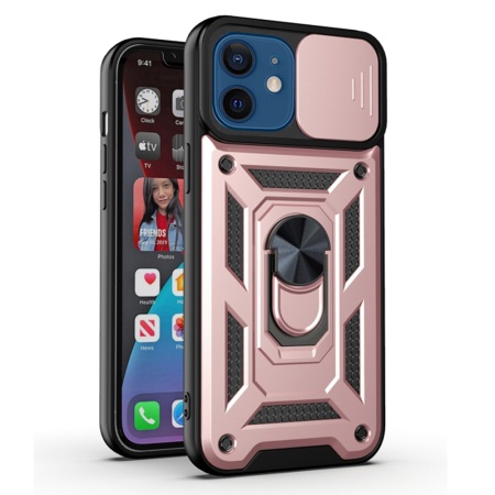 Husa pentru iPhone 12 / iPhone 12 Pro - Techsuit CamShield Series - Rose Gold