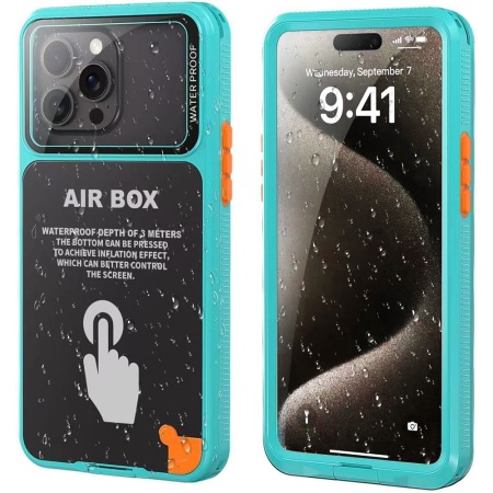 Husa pentru iPhone 12 Pro Max/13 Pro Max/14 Pro Max/ 15 Pro Max/16 Pro Max/15+/16+ - ShellBox AirBox Waterproof IP68 Case (6.7 inch) - Blue