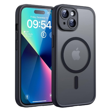 Husa pentru iPhone 15 - Techsuit PureFrost MagSafe - Frosted Black