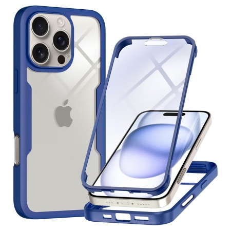 Husa pentru iPhone 16 Pro Max + Folie - Techsuit ColorVerse 360 Series - Blue