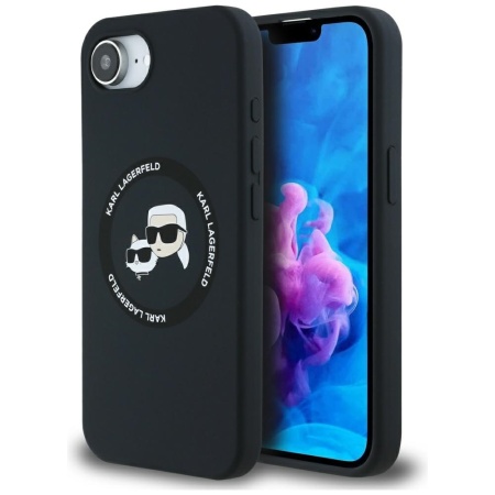 Husa pentru iPhone 16e - Karl Lagerfeld Silicone MagSafe (KLHMPSE4SKCHTCK) - Karl&Choupette Head