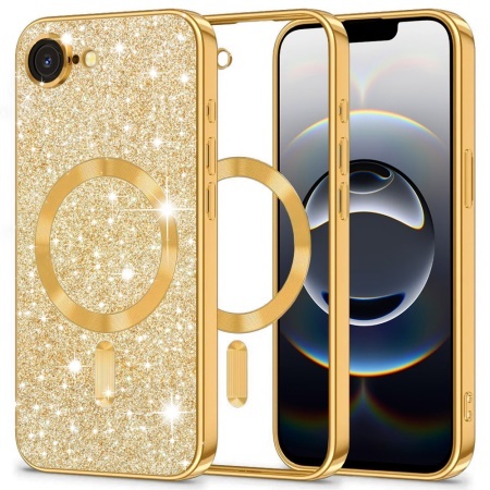 Husa pentru iPhone 16e - Techsuit Luxury Glitter MagSafe - Gold