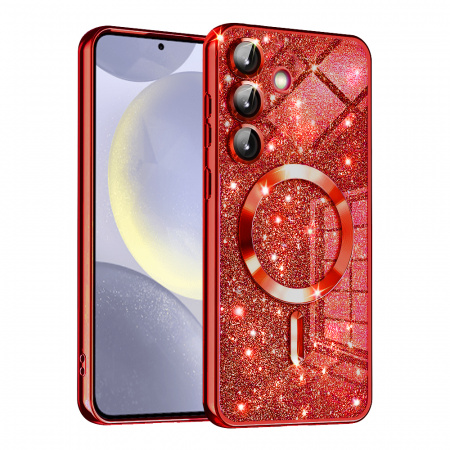 Husa pentru Samsung Galaxy S24 - Techsuit Luxury Glitter MagSafe - Red