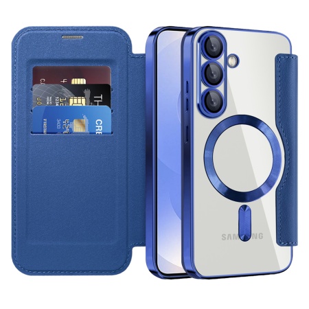 Husa pentru Samsung Galaxy S25 Plus - Techsuit SmartMag Book Case - Blue