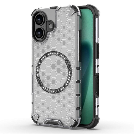 Husa transparenta pentru iPhone 17 - Techsuit HoneyComb Shield MagSafe - White