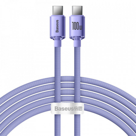 Cablu Baseus Crystal Shine Fast Charge USB-C 100W 1.2m violet