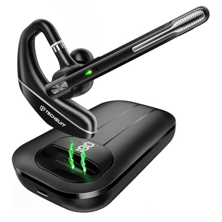 Casca Bluetooth 5.3, Type-C, Noise Cancellation, 1000mAh, LED - Techsuit Hearyo (A6L) - Black
