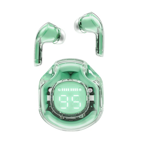 Casti Bluetooth 5.3, Type-C, IPX4, AI Call Noise Reduction, Display Digital - Acefast (T8) - Mint Green