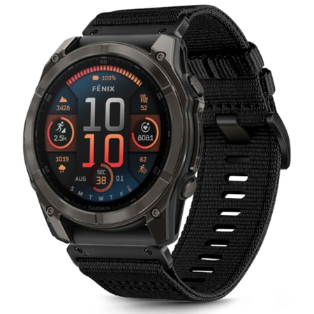Curea pentru Garmin Fenix 5/5 Plus 6/6 Pro/7/Forerunner 935/945/Approach S60 - Techsuit Watchband QuickFit 22mm (W070) - Obsidian Black