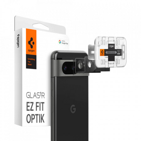 Folie Camera pentru Google Pixel 8 (set 2) - Spigen Glas.tR Optik EZ Fit - Black