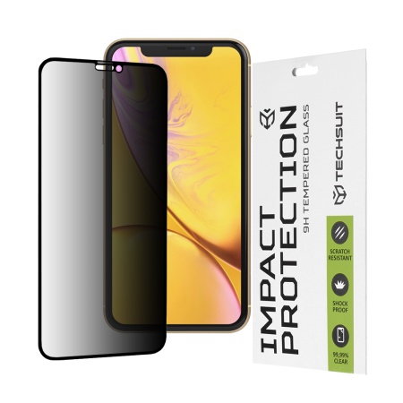 Folie pentru iPhone XR / iPhone 11 - Techsuit 111D Privacy FullÂ Glue - Black