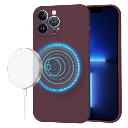 Husa pentru iPhone 13 Pro Max - Techsuit SoftFlex MagSafe - Plum Red