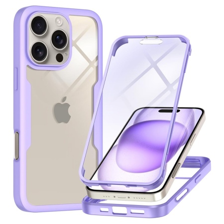 Husa pentru iPhone 16 Pro Max + Folie - Techsuit ColorVerse 360 Series - Purple