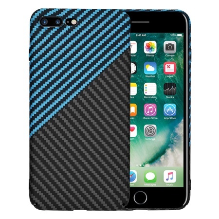 Husa pentru iPhone 7 Plus / iPhone 8 Plus - Techsuit Carbonite FiberShell - Blue Pulse