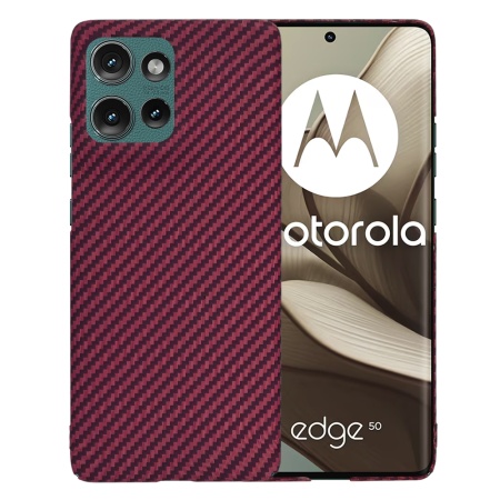 Husa pentru Motorola Edge 50 - Techsuit Carbonite FiberShell - Red