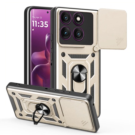 Husa pentru Motorola Edge 60 Pro - Techsuit CamShield Series - Gold