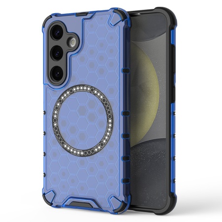 Husa transparenta pentru Samsung Galaxy S24 - Techsuit HoneyComb Shield MagSafe - Blue