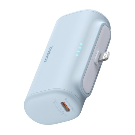 Power Bank pentru Telefon, Lightning, 20W, 5000mAh, Cablu Type-C - Baseus (P10068307413-00) - Bleu