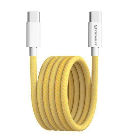 Cablu de date Type-C pentru Apple, Android, PD60W, Super Fast Charging, 1m - Techsuit (PCB114D) - Yellow