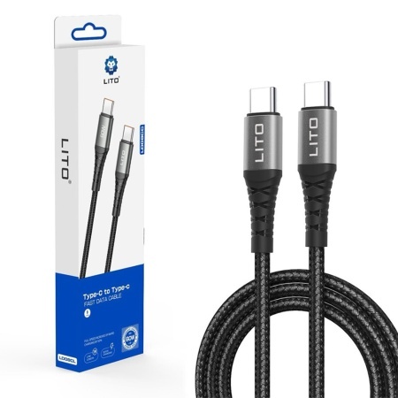 Cablu Type-C la Type-C, 60W, 1m - Lito (LD08CC) - Black